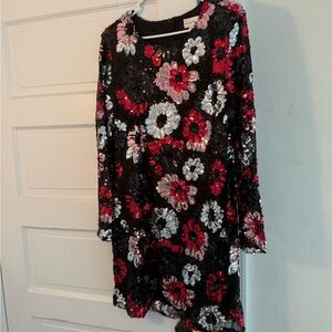 Premier Amour Black and Red Sequin Dress